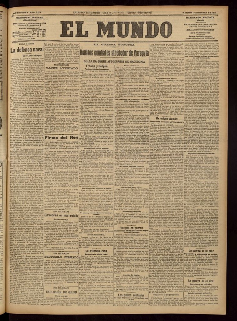 Miniatura de El Mundo del 19 de enero de 1915