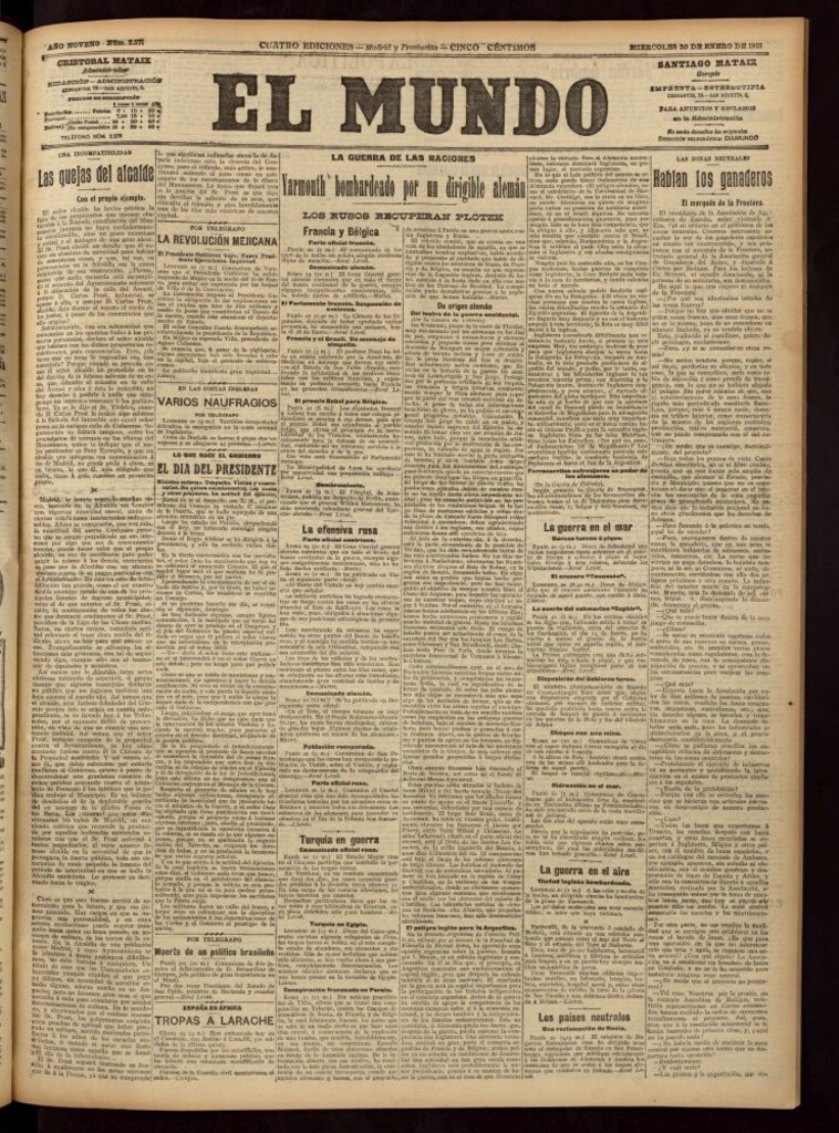 Miniatura de El Mundo del 20 de enero de 1915