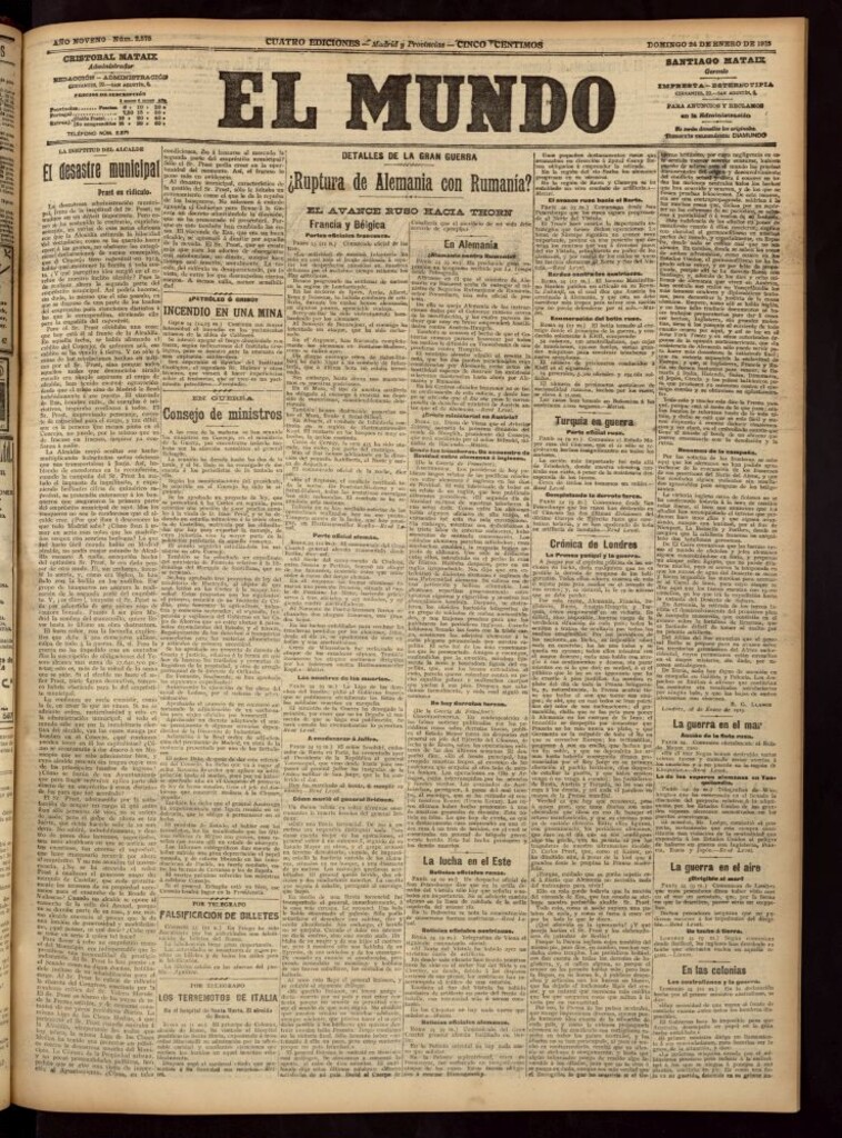 Miniatura de El Mundo del 24 de enero de 1915