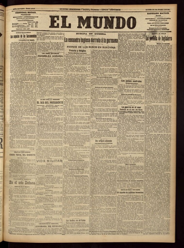 Miniatura de El Mundo del 25 de enero de 1915