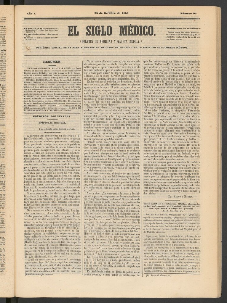 Miniatura de El Siglo Médico: boletín de medicina y gaceta médica del 28 de octubre de 1855