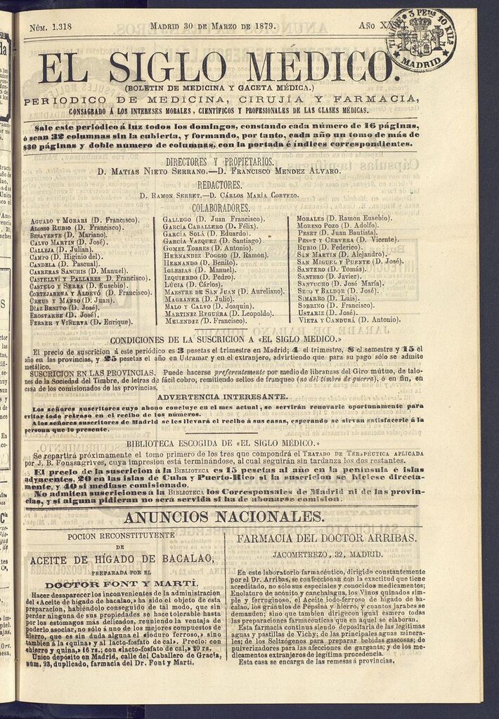 Miniatura de El Siglo Médico: boletín de medicina y gaceta médica del 30 de marzo de 1879