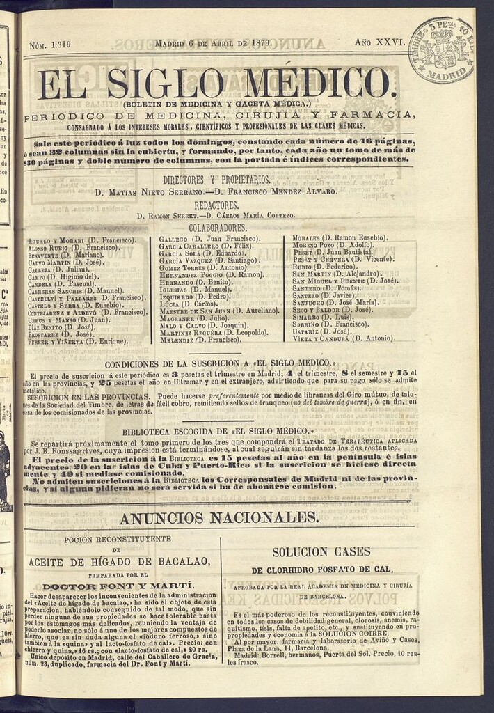 Miniatura de El Siglo Médico: boletín de medicina y gaceta médica del 6 de abril de 1879