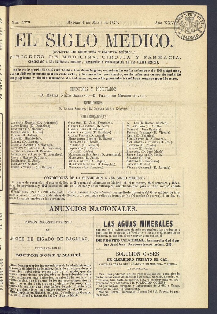 Miniatura de El Siglo Médico: boletín de medicina y gaceta médica del 4 de mayo de 1879