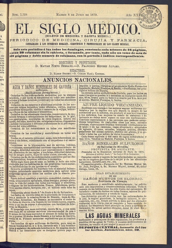 Miniatura de El Siglo Médico: boletín de medicina y gaceta médica del 8 de junio de 1879
