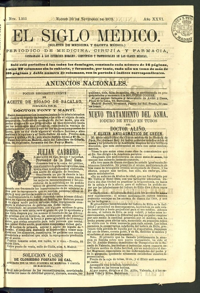 Miniatura de El Siglo Médico: boletín de medicina y gaceta médica del 30 de noviembre de 1879
