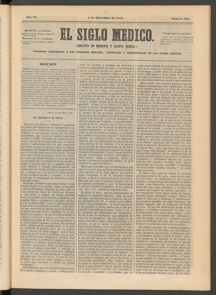 Miniatura de El Siglo Médico: boletín de medicina y gaceta médica del 4 de diciembre de 1859