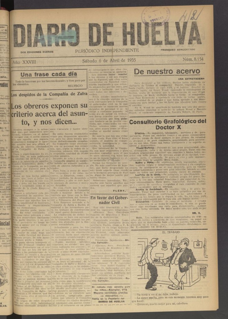 Miniatura de Diario de Huelva : periódico independiente del 6 de abril de 1935