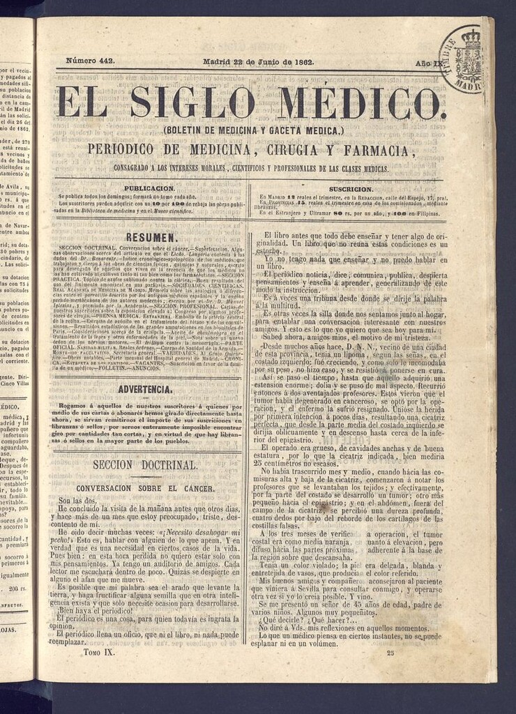 Miniatura de El Siglo Médico: boletín de medicina y gaceta médica del 22 de junio de 1862