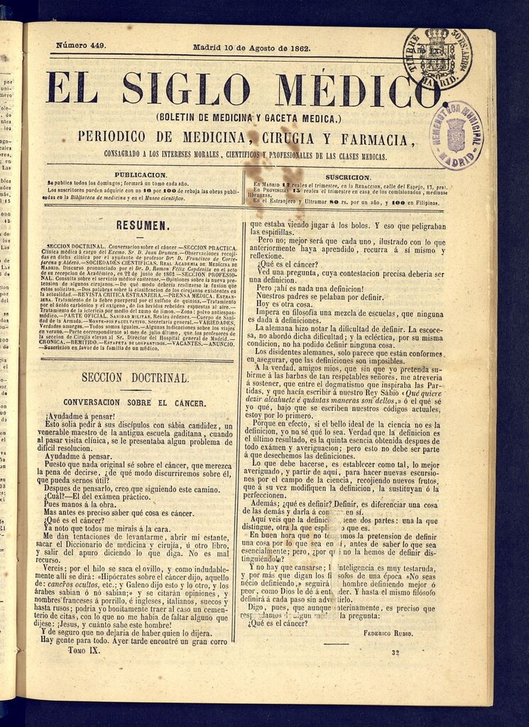 Miniatura de El Siglo Médico: boletín de medicina y gaceta médica del 10 de agosto de 1862