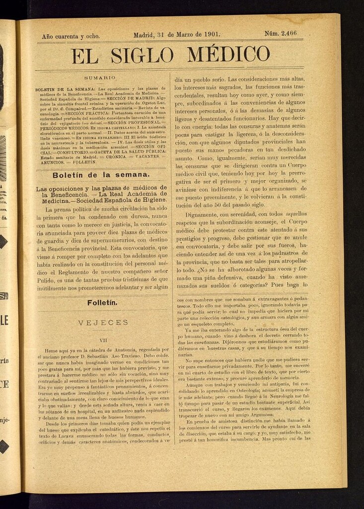 Miniatura de El Siglo Médico: boletín de medicina y gaceta médica del 31 de marzo de 1901