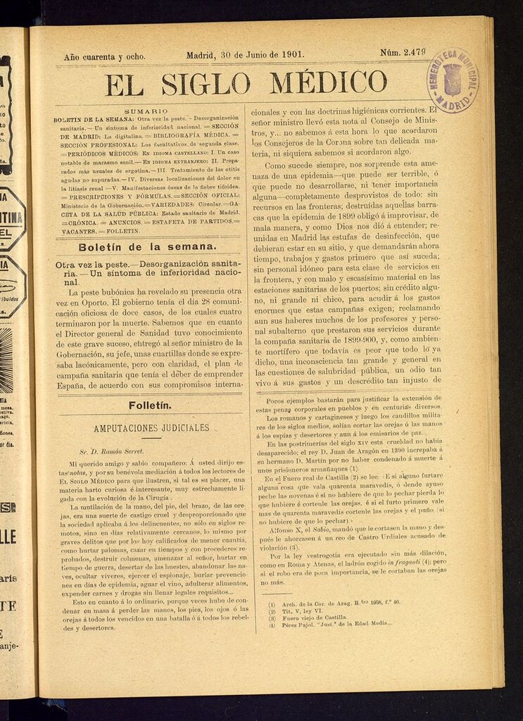 Miniatura de El Siglo Médico: boletín de medicina y gaceta médica del 30 de junio de 1901