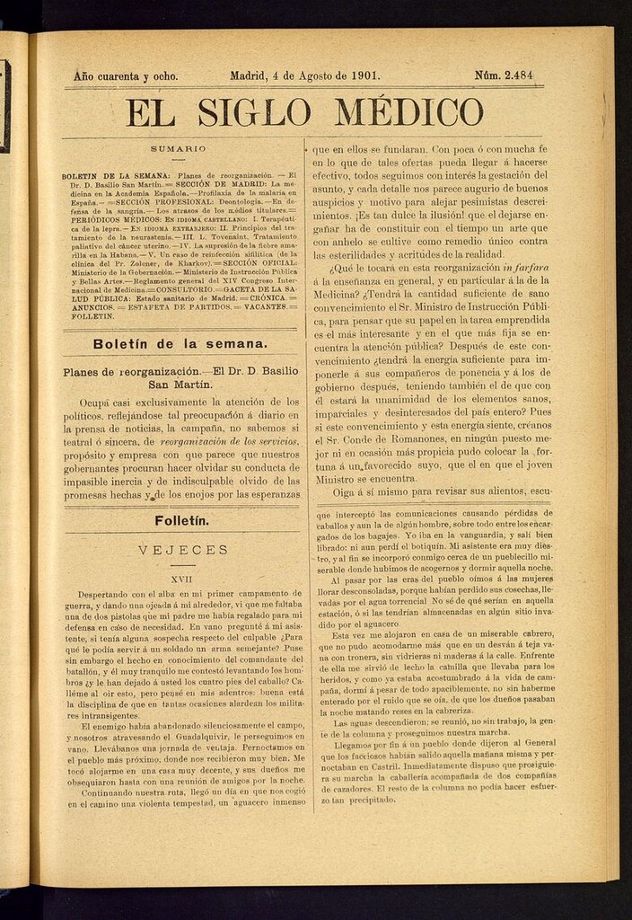 Miniatura de El Siglo Médico: boletín de medicina y gaceta médica del 4 de agosto de 1901