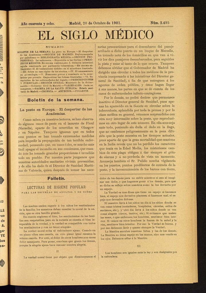 Miniatura de El Siglo Médico: boletín de medicina y gaceta médica del 20 de octubre de 1901