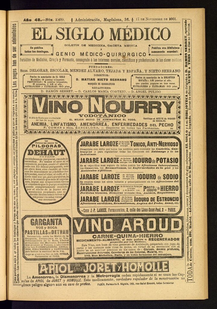 Miniatura de El Siglo Médico: boletín de medicina y gaceta médica del 17 de noviembre de 1901