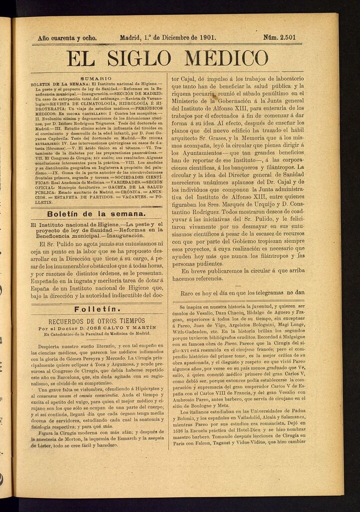 Miniatura de El Siglo Médico: boletín de medicina y gaceta médica del 1 de diciembre de 1901