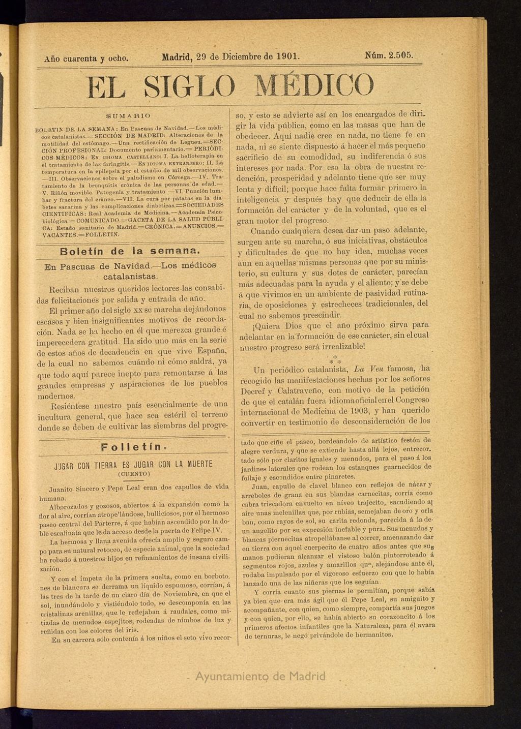 Miniatura de El Siglo Médico: boletín de medicina y gaceta médica del 29 de diciembre de 1901