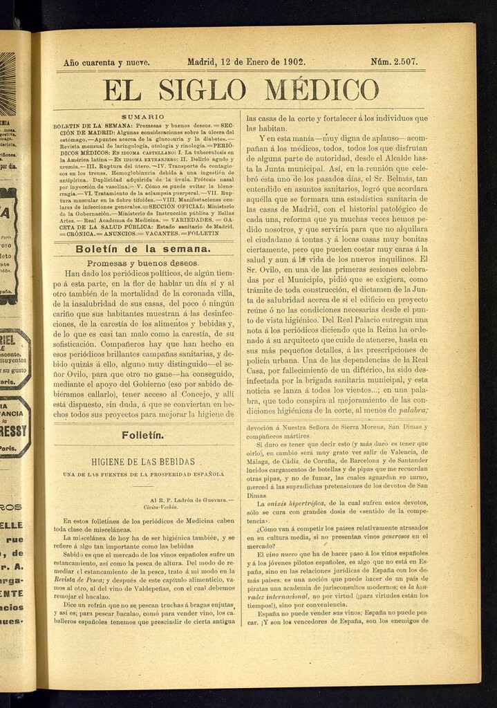 Miniatura de El Siglo Médico: boletín de medicina y gaceta médica del 12 de enero de 1902