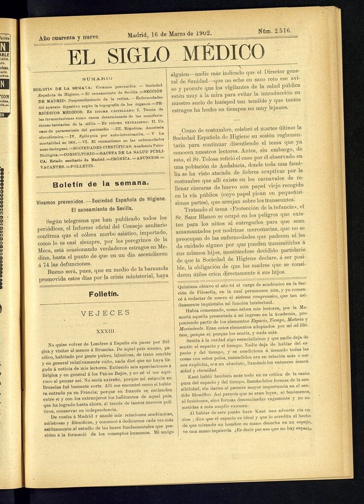 Miniatura de El Siglo Médico: boletín de medicina y gaceta médica del 16 de marzo de 1902