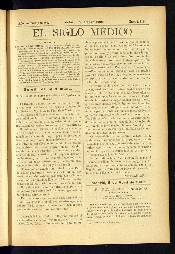 Miniatura de El Siglo Médico: boletín de medicina y gaceta médica del 6 de abril de 1902