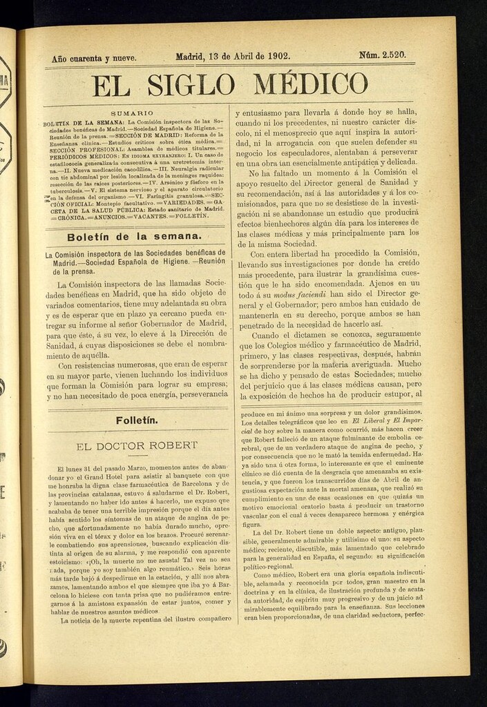 Miniatura de El Siglo Médico: boletín de medicina y gaceta médica del 13 de abril de 1902