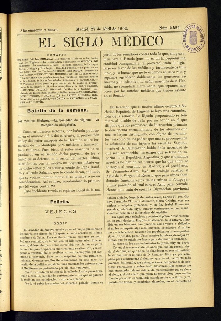 Miniatura de El Siglo Médico: boletín de medicina y gaceta médica del 27 de abril de 1902