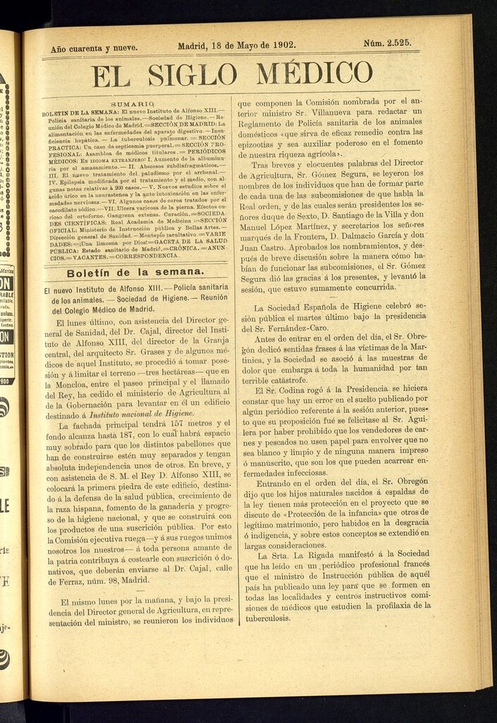 Miniatura de El Siglo Médico: boletín de medicina y gaceta médica del 18 de mayo de 1902