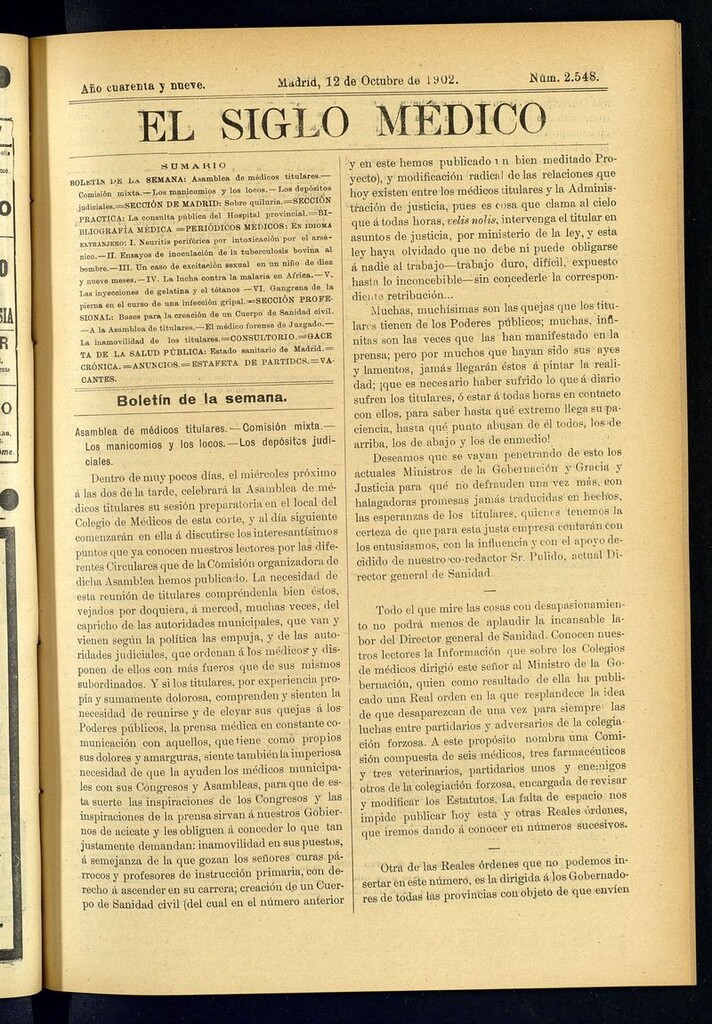 Miniatura de El Siglo Médico: boletín de medicina y gaceta médica del 12 de octubre de 1902