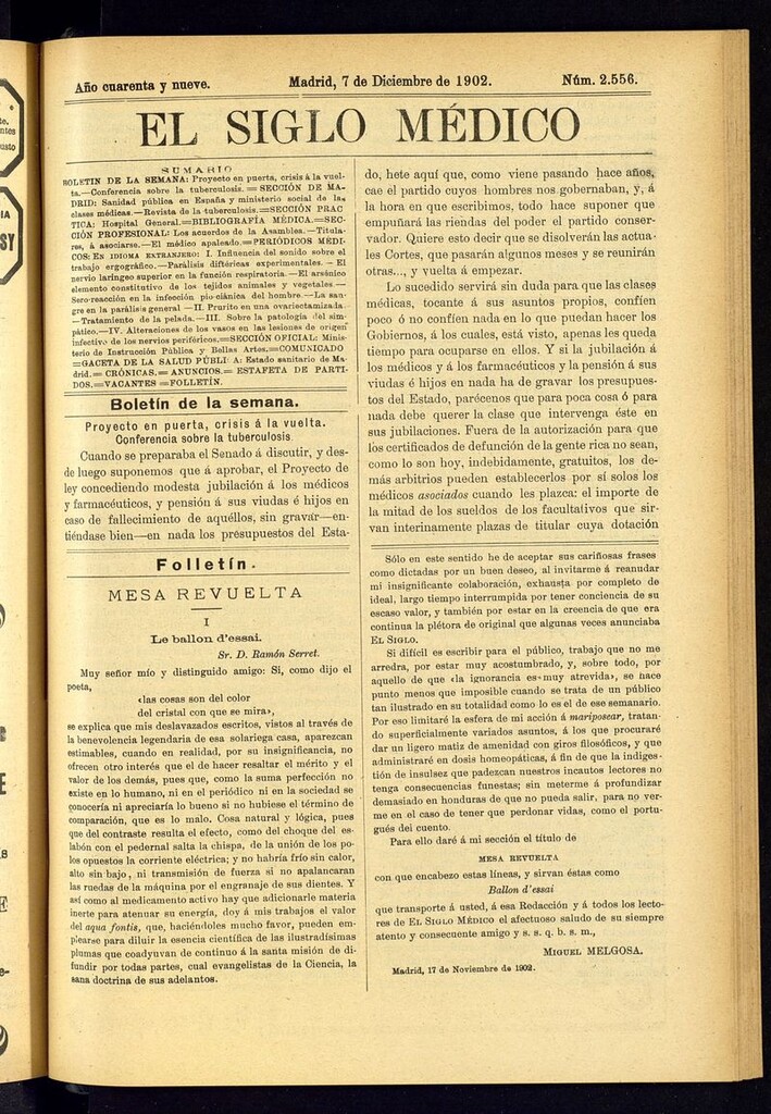 Miniatura de El Siglo Médico: boletín de medicina y gaceta médica del 7 de diciembre de 1902