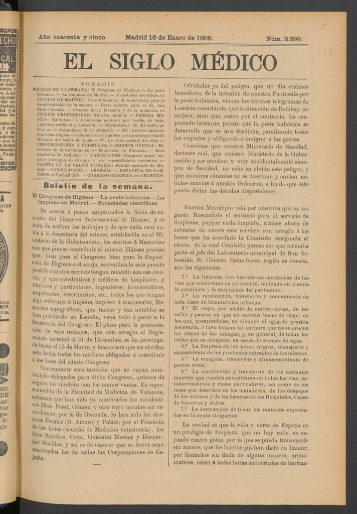 Miniatura de El Siglo Médico : boletín de medicina y gaceta médica del 16 de enero de 1898