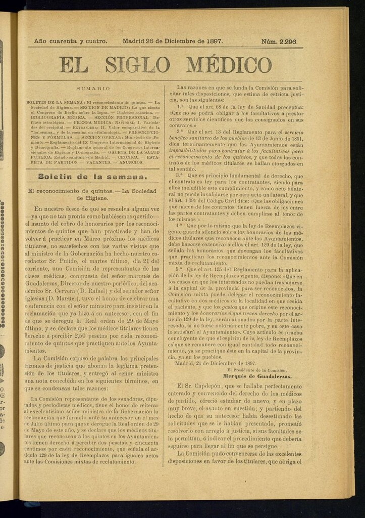 Miniatura de El Siglo Médico : boletín de medicina y gaceta médica del 26 de diciembre de 1897