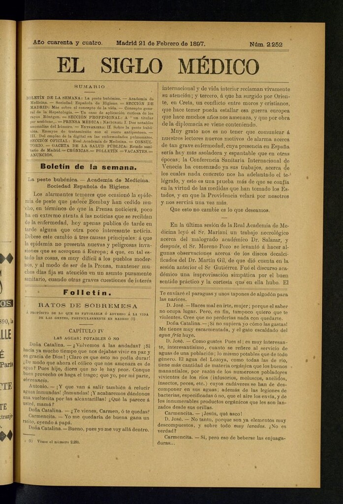 Miniatura de El Siglo Médico : boletín de medicina y gaceta médica del 21 de febrero de 1897