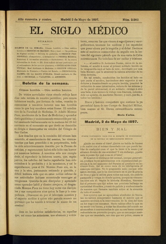 Miniatura de El Siglo Médico : boletín de medicina y gaceta médica del 2 de mayo de 1897