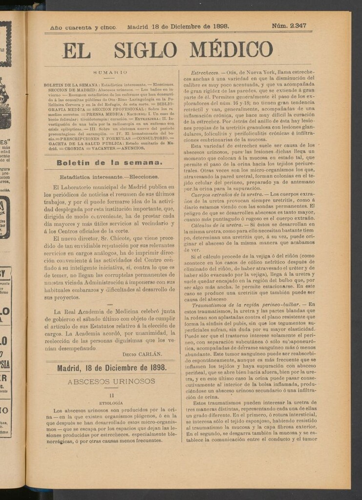 Miniatura de El Siglo Médico : boletín de medicina y gaceta médica del 18 de diciembre de 1898