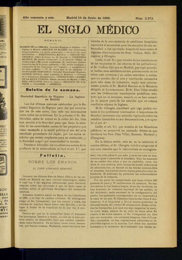 Miniatura de El Siglo Médico : boletín de medicina y gaceta médica del 18 de junio de 1899