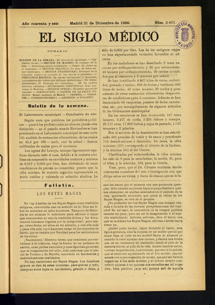 Miniatura de El Siglo Médico : boletín de medicina y gaceta médica del 31 de diciembre de 1899
