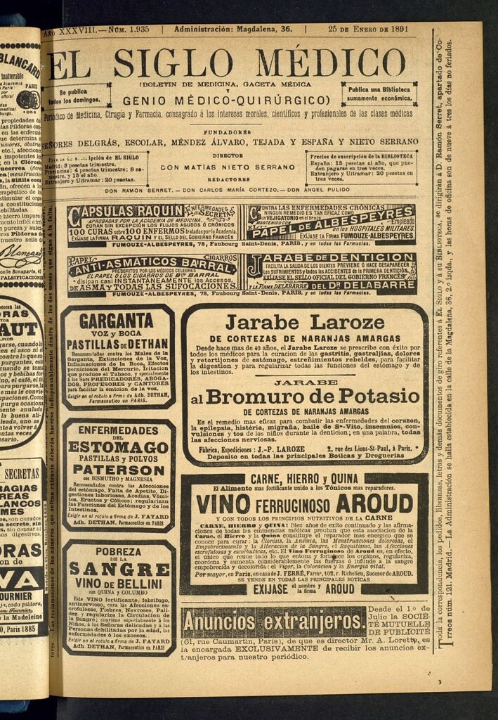 Miniatura de El Siglo Médico: boletín de medicina y gaceta médica del 25 de enero de 1891