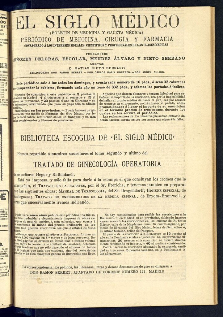 Miniatura de El Siglo Médico : boletín de medicina y gaceta médica del 23 de octubre de 1887