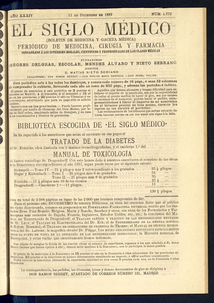 Miniatura de El Siglo Médico : boletín de medicina y gaceta médica del 11 de diciembre de 1887