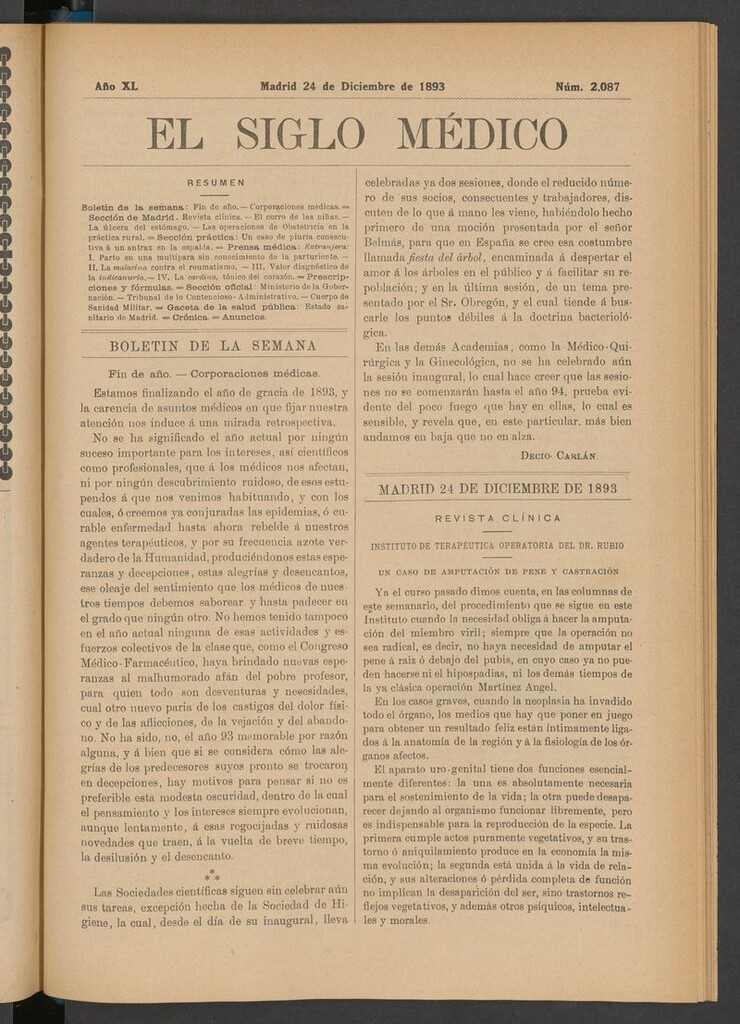 Miniatura de El Siglo Médico: boletín de medicina y gaceta médica del 24 de diciembre de 1893