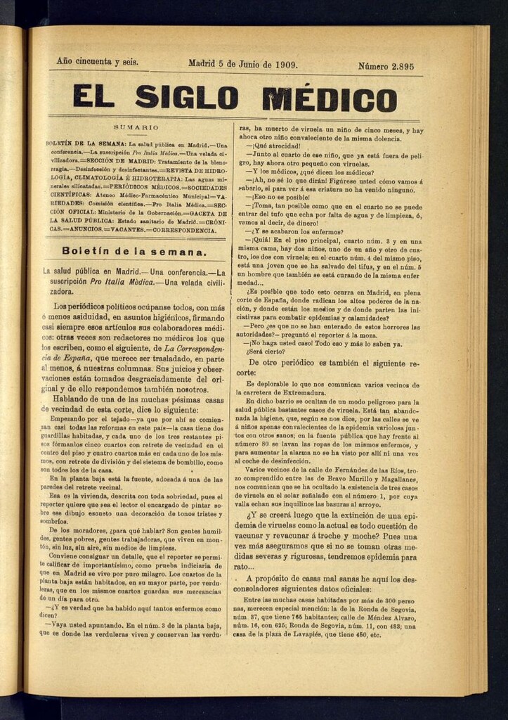 Miniatura de El Siglo Médico : boletín de medicina y gaceta médica del 5 de junio de 1909