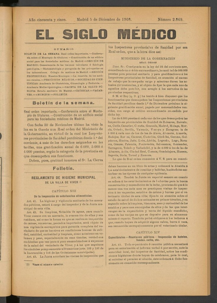 Miniatura de El Siglo Médico : boletín de medicina y gaceta médica del 5 de diciembre de 1908