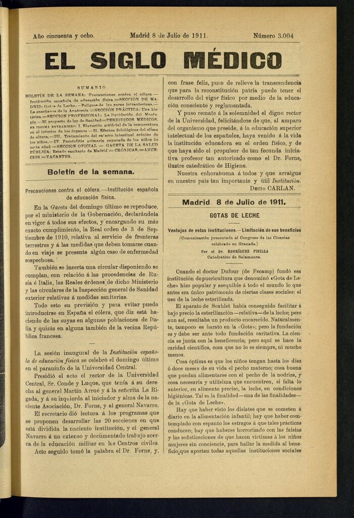 Miniatura de El Siglo Médico : boletín de medicina y gaceta médica del 8 de julio de 1911