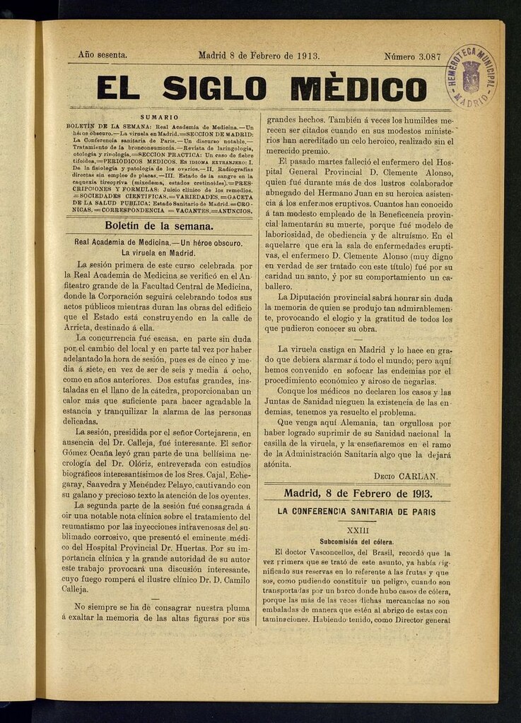 Miniatura de El Siglo Médico: boletín de medicina y gaceta médica del 8 de febrero de 1913