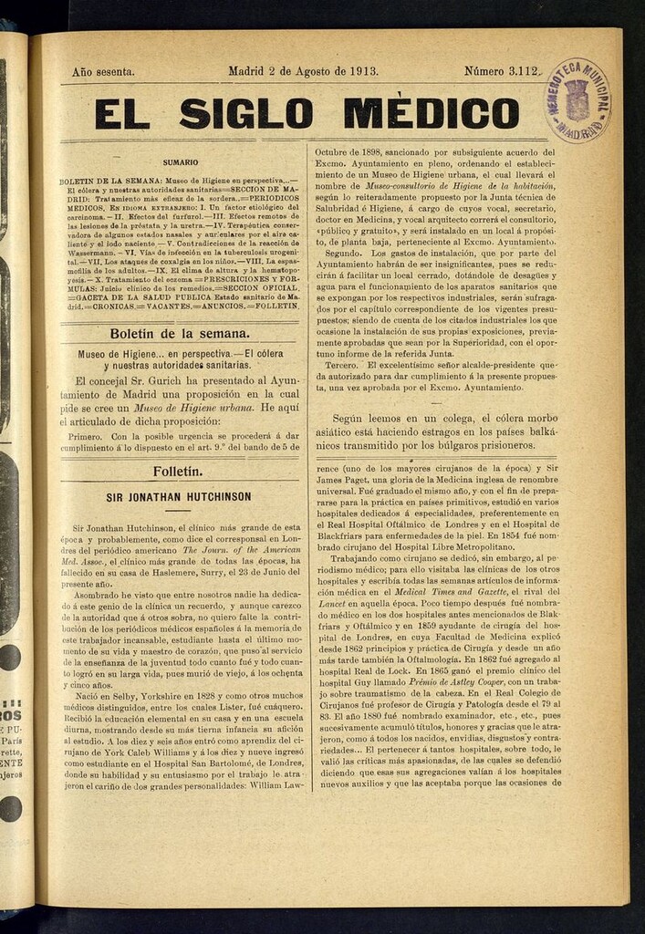 Miniatura de El Siglo Médico: boletín de medicina y gaceta médica del 2 de agosto de 1913