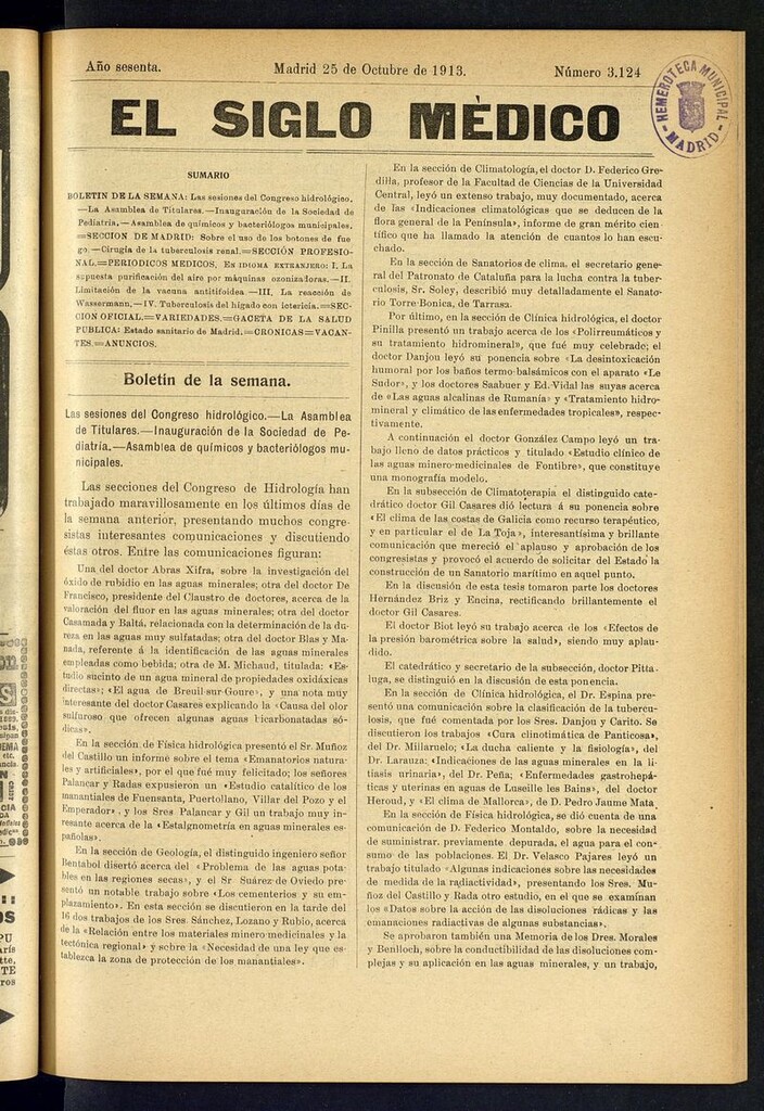 Miniatura de El Siglo Médico: boletín de medicina y gaceta médica del 25 de octubre de 1913