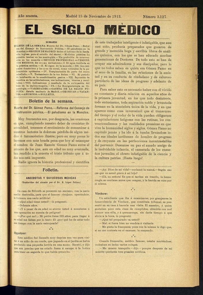 Miniatura de El Siglo Médico: boletín de medicina y gaceta médica del 15 de noviembre de 1913