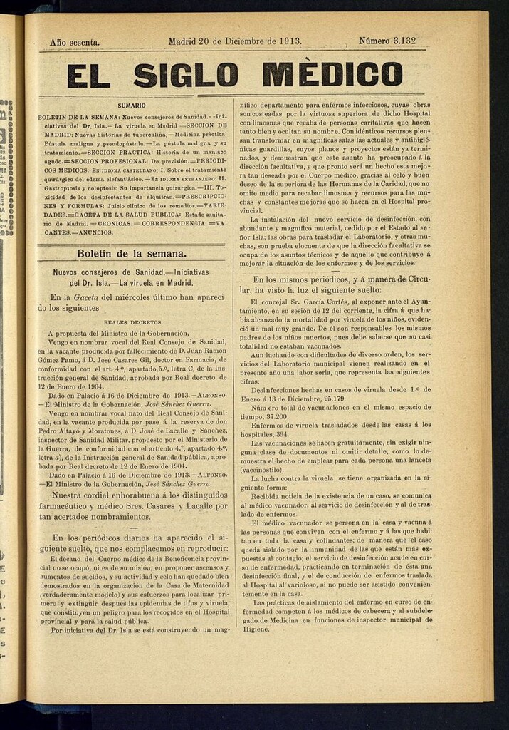 Miniatura de El Siglo Médico: boletín de medicina y gaceta médica del 20 de diciembre de 1913