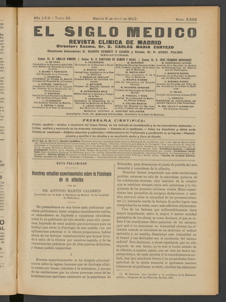 Miniatura de El Siglo Médico : boletín de medicina y gaceta médica del 8 de abril de 1922