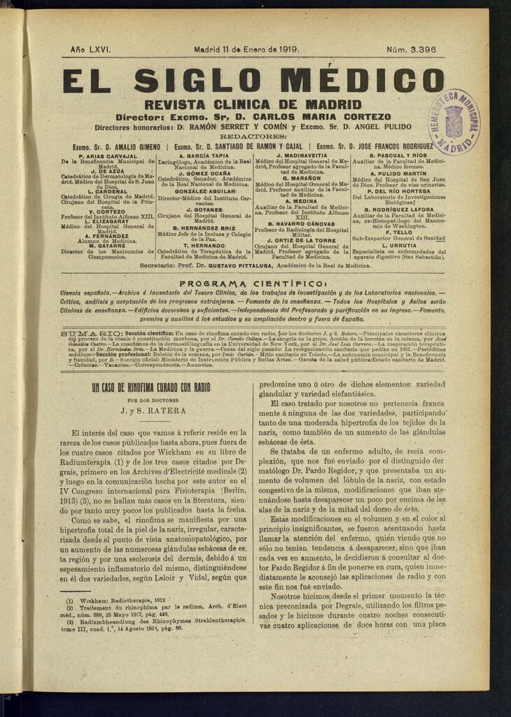 Miniatura de El Siglo Médico : boletín de medicina y gaceta médica del 11 de enero de 1919